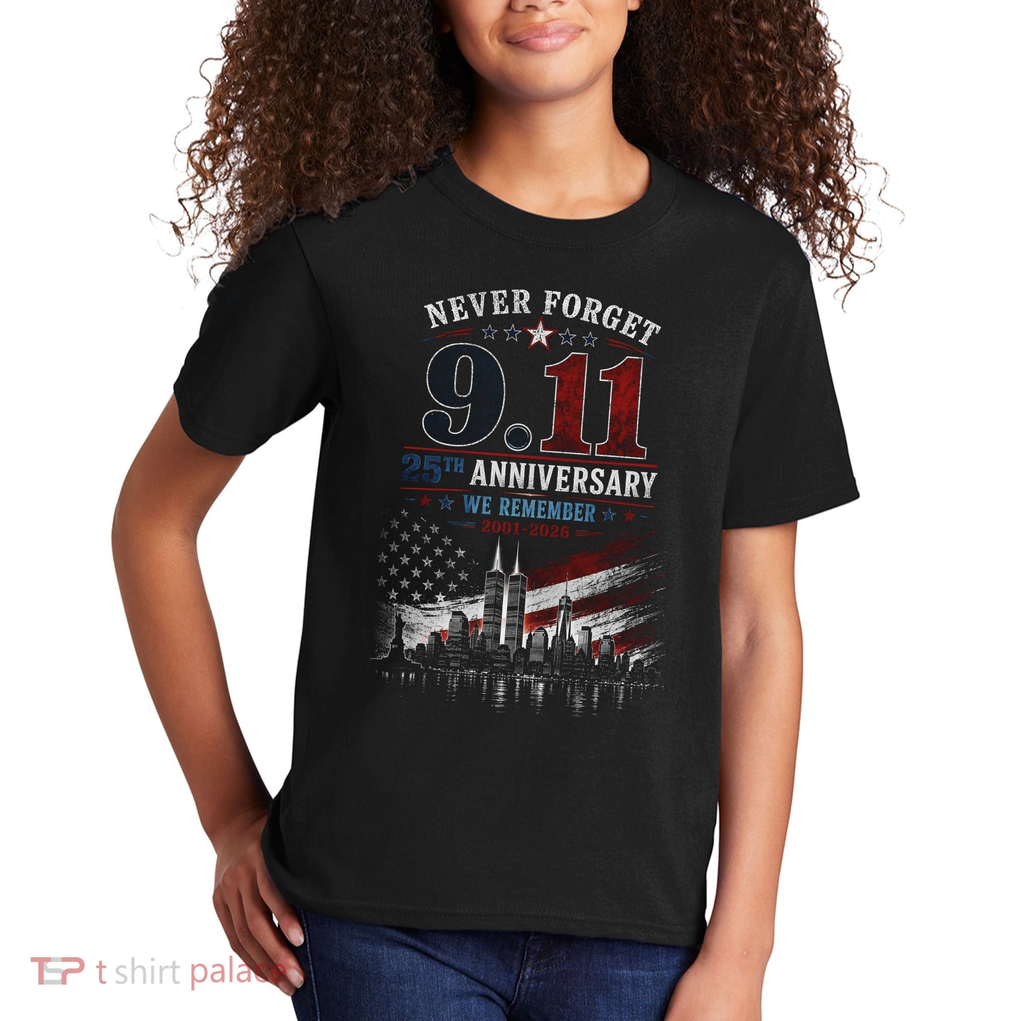 Never Forget 9.11 25th Anniversary We Remember 2001-2026 Kids T-Shirt