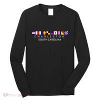 Nautical Flag Alphabet Gift Charleston South Carolina Long Sleeve Shirt thumb 0
