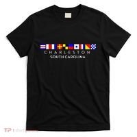 Nautical Flag Alphabet Gift Charleston South Carolina T-Shirt thumb 0