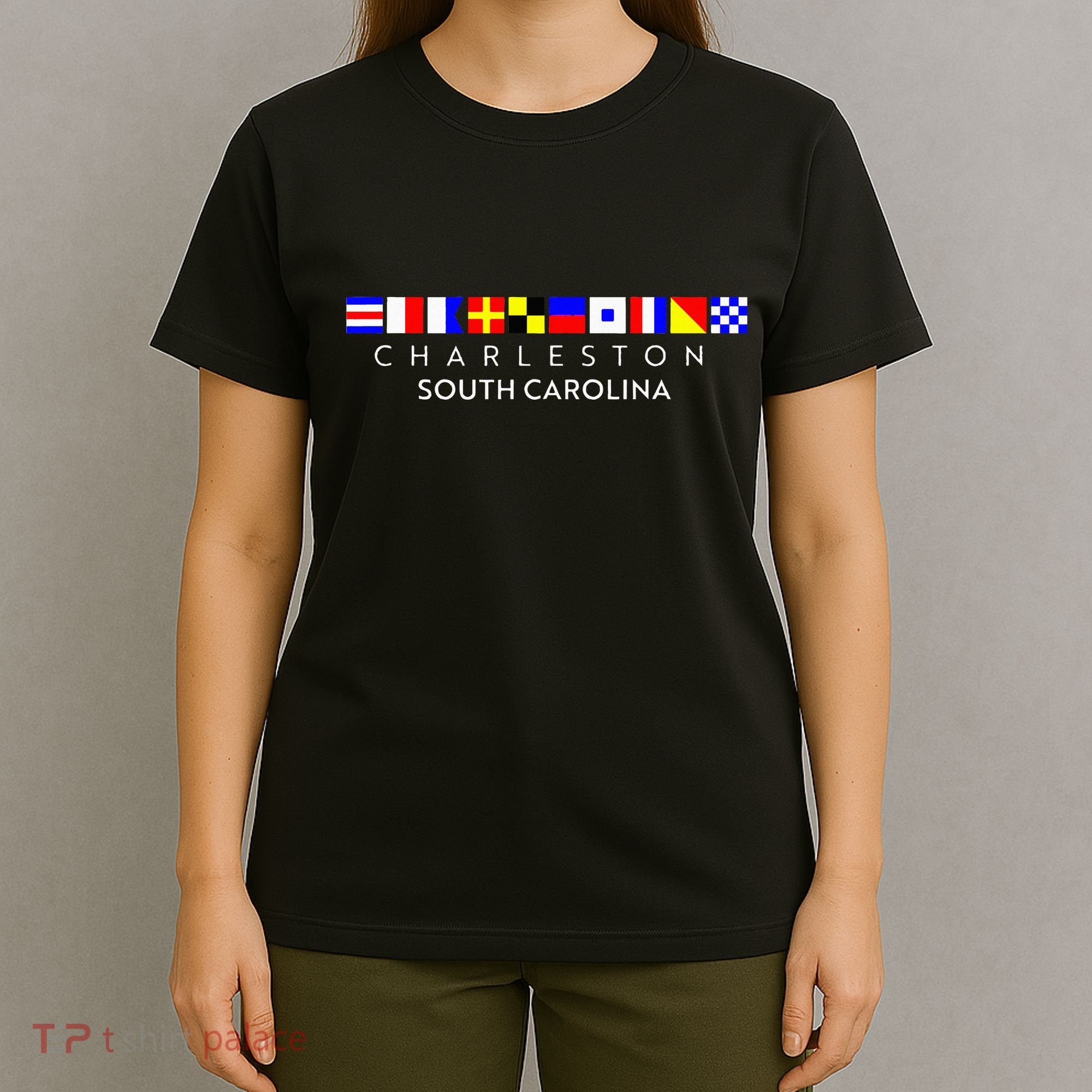 Nautical Flag Alphabet Gift Charleston South Carolina T-Shirt