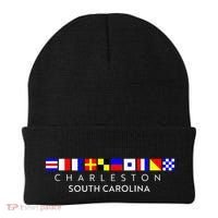 Nautical Flag Alphabet Gift Charleston South Carolina Beanie thumb 0