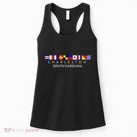 Nautical Flag Alphabet Gift Charleston South Carolina Women's Tank Top thumb 0