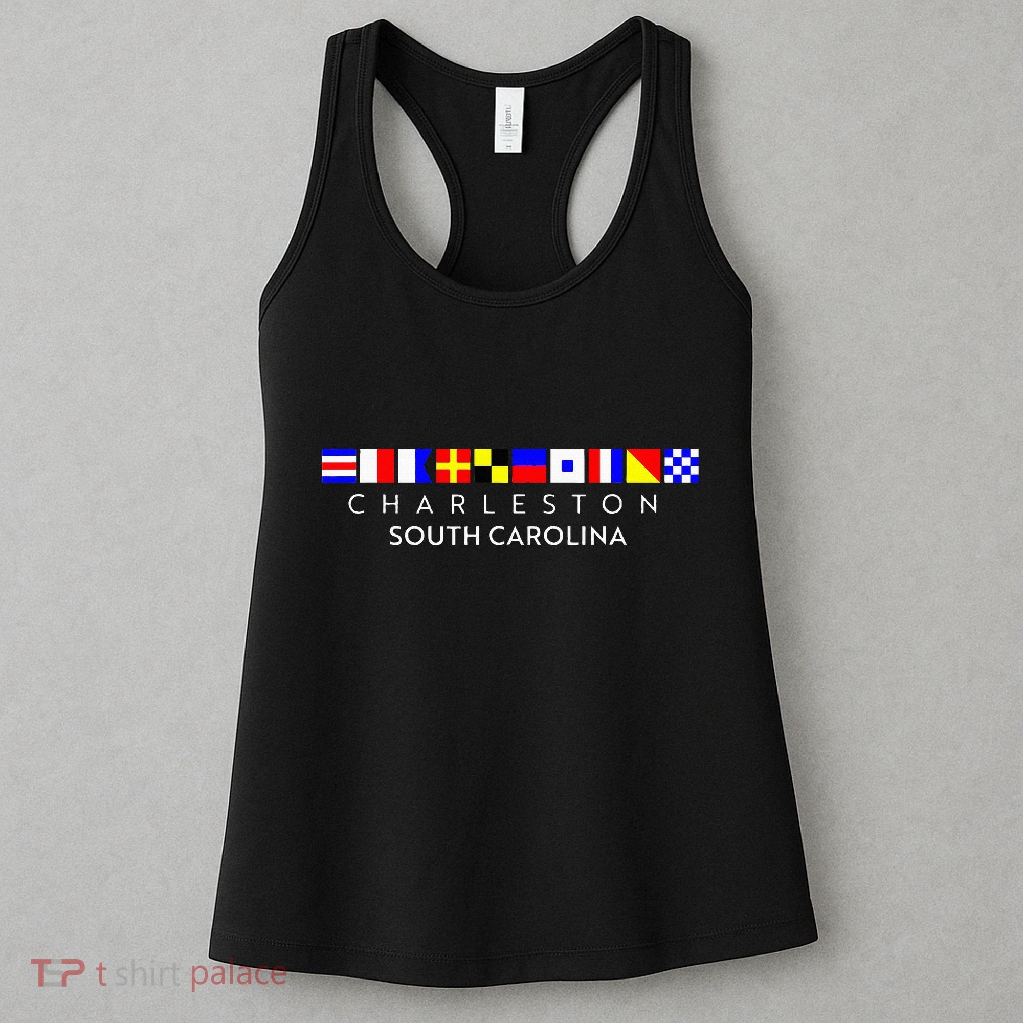 Nautical Flag Alphabet Gift Charleston South Carolina Women's Tank Top