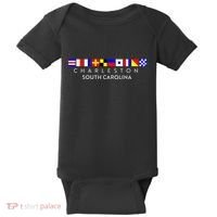 Nautical Flag Alphabet Gift Charleston South Carolina Baby Bodysuit thumb 0