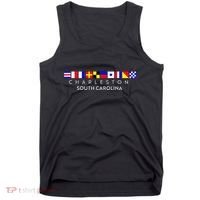 Nautical Flag Alphabet Gift Charleston South Carolina Tank Top thumb 0