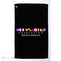 Nautical Flag Alphabet Gift Charleston South Carolina Golf Towel thumb 0