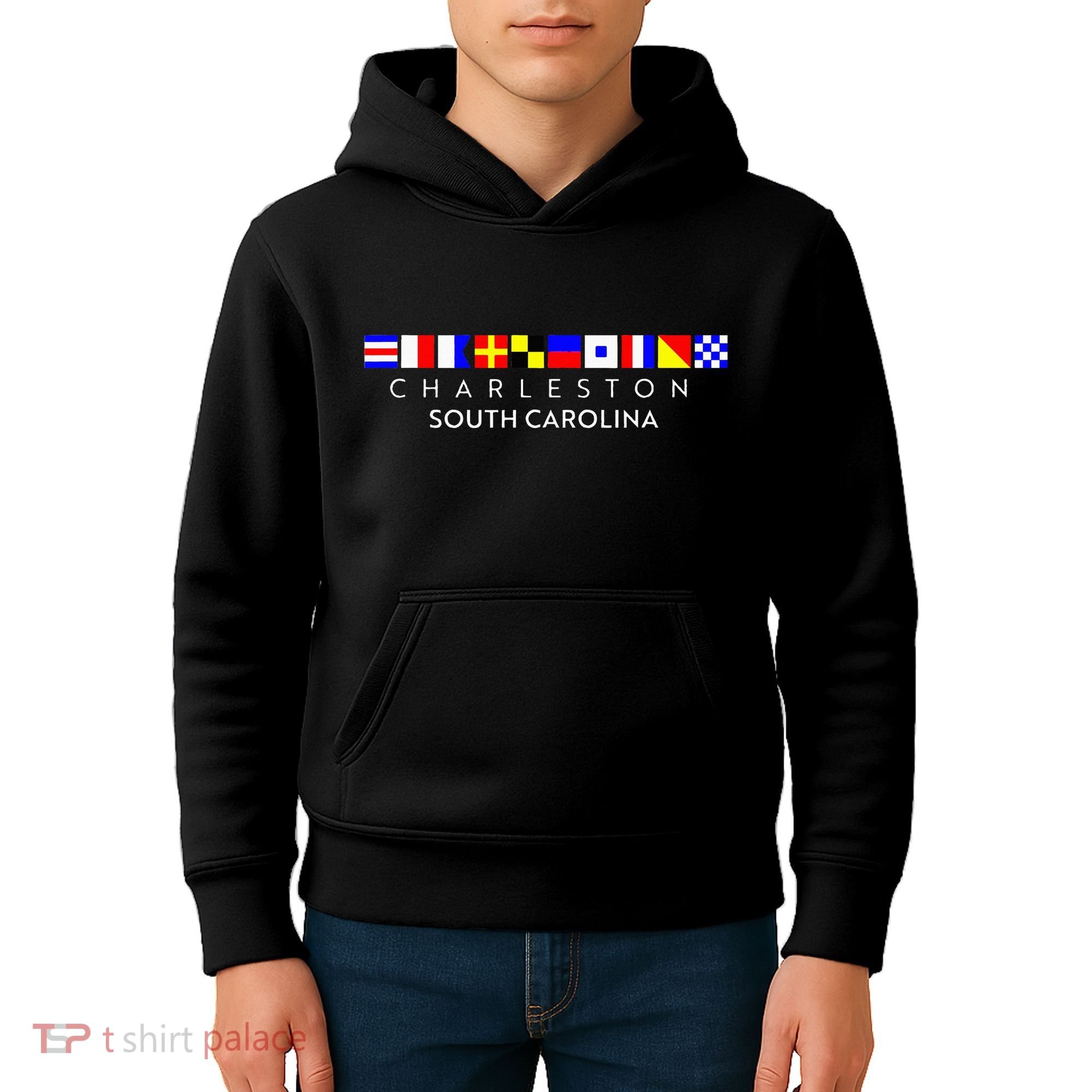 Nautical Flag Alphabet Gift Charleston South Carolina Kids Hoodie