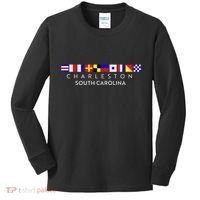 Nautical Flag Alphabet Gift Charleston South Carolina Kids Long Sleeve Shirt thumb 0