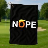 Nope Funny Anti Trump Golf Towel thumb 1