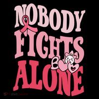 Nobody Fights Alone Breast Cancer Awareness Retro Groovy Coffee Mug thumb 5