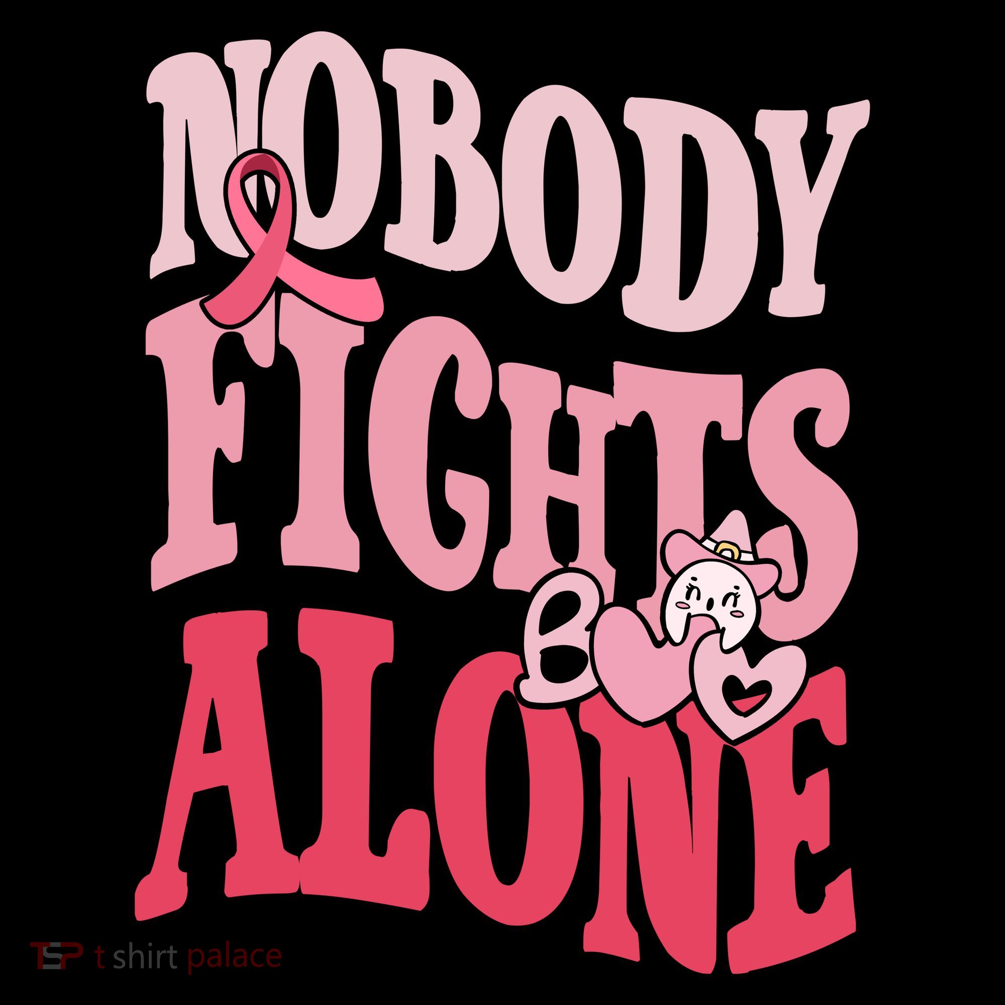Nobody Fights Alone Breast Cancer Awareness Retro Groovy Coffee Mug