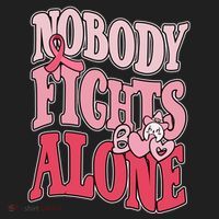Nobody Fights Alone Breast Cancer Awareness Retro Groovy Golf Towel thumb 3