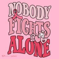 Nobody Fights Alone Breast Cancer Awareness Retro Groovy Mousepad thumb 1