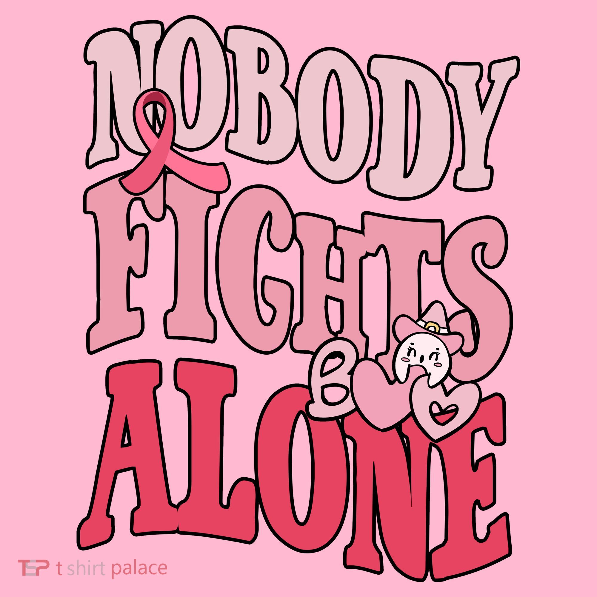 Nobody Fights Alone Breast Cancer Awareness Retro Groovy Mousepad
