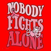 Nobody Fights Alone Breast Cancer Awareness Retro Groovy Santa Hat thumb 1