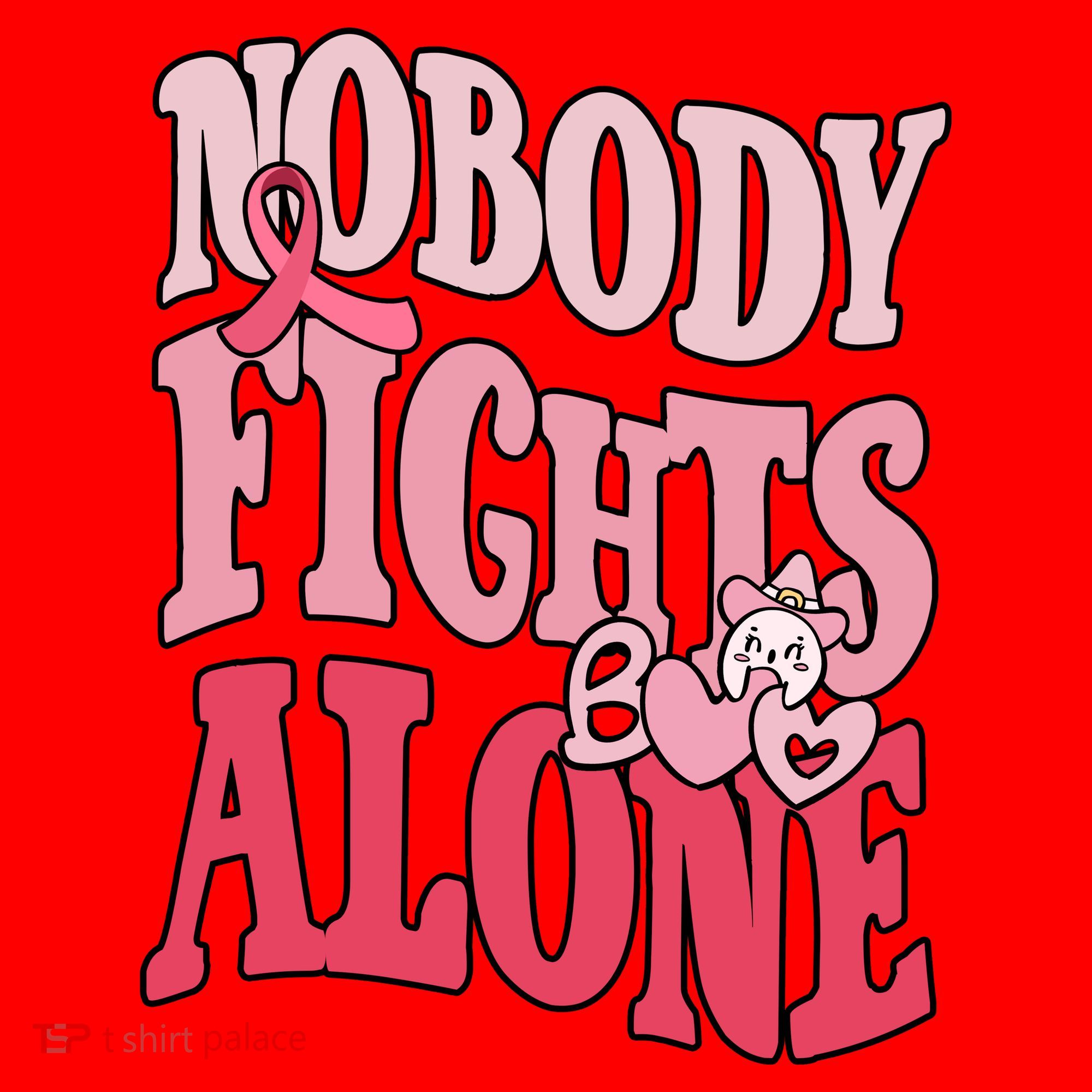 Nobody Fights Alone Breast Cancer Awareness Retro Groovy Santa Hat