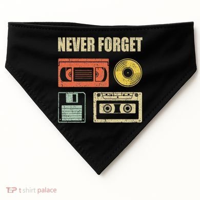 Never Forget Audio Cassette 70s 80s 90s USA-Made Doggie Bandana