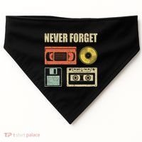 Never Forget Audio Cassette 70s 80s 90s USA-Made Doggie Bandana thumb 0