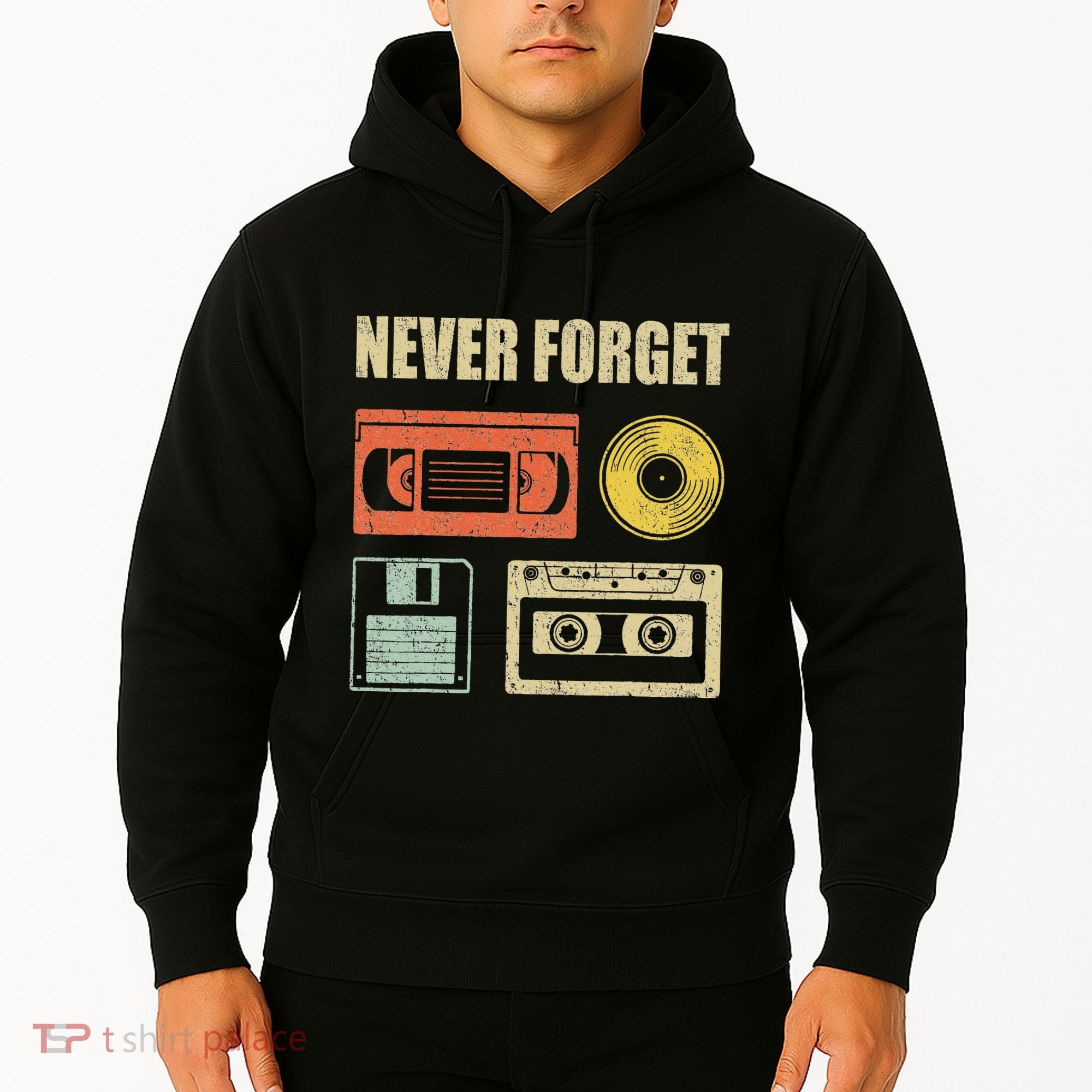 Never Forget Audio Cassette 70s 80s 90s Hoodie