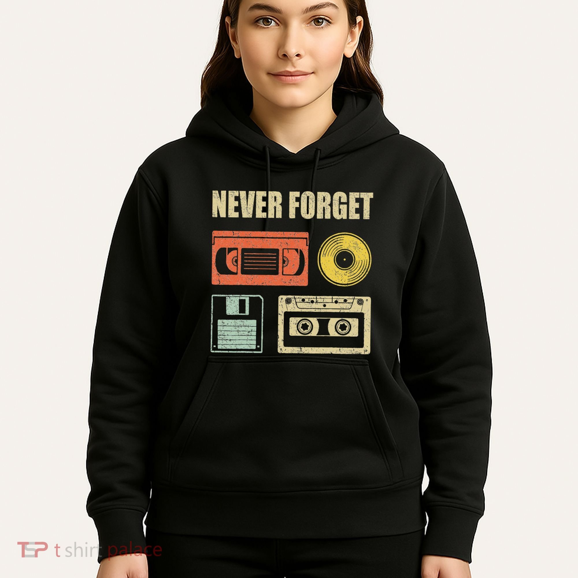 Never Forget Audio Cassette 70s 80s 90s Hoodie