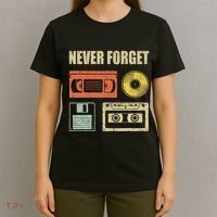 Never Forget Audio Cassette 70s 80s 90s T-Shirt thumb 4