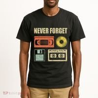 Never Forget Audio Cassette 70s 80s 90s Tall T-Shirt thumb 2