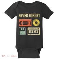 Never Forget Audio Cassette 70s 80s 90s Baby Bodysuit thumb 0