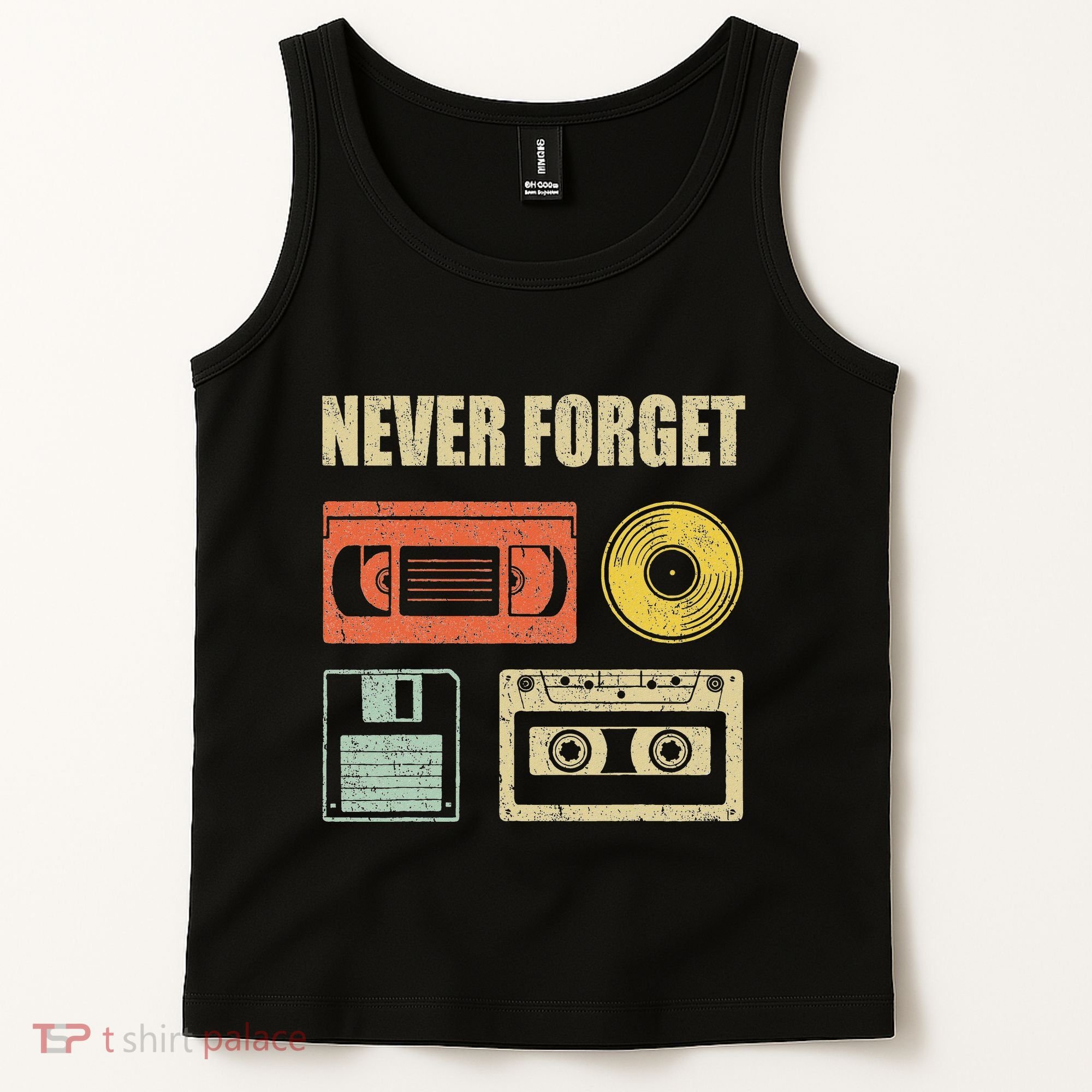 Never Forget Audio Cassette 70s 80s 90s Tank Top