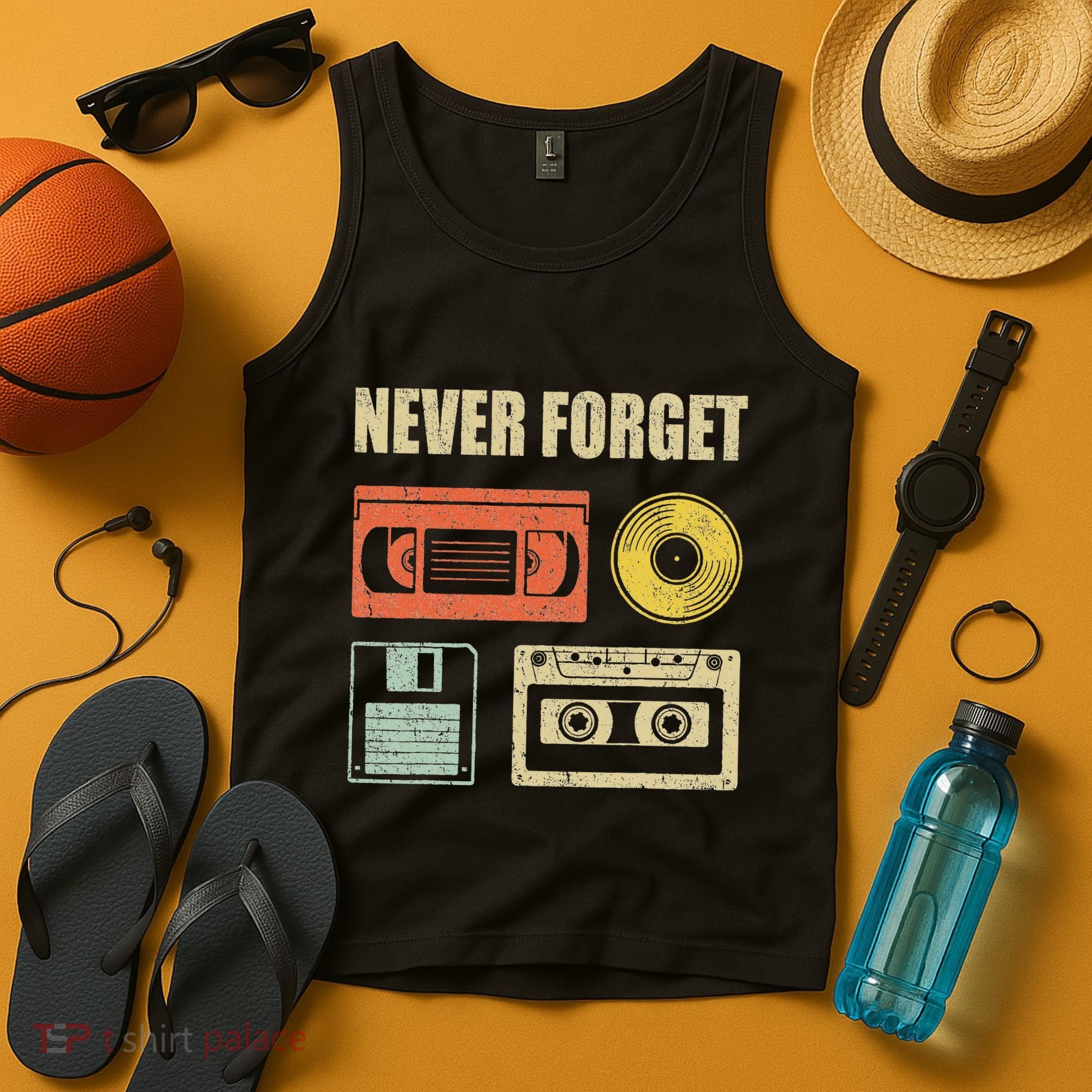 Never Forget Audio Cassette 70s 80s 90s Tank Top