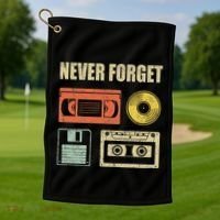 Never Forget Audio Cassette 70s 80s 90s Golf Towel thumb 1
