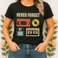 Never Forget Audio Cassette 70s 80s 90s Women's T-Shirt thumb 2