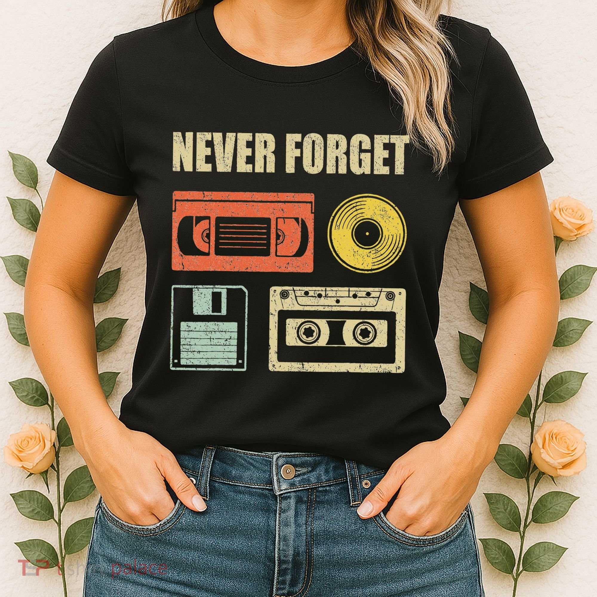 Never Forget Audio Cassette 70s 80s 90s Women's T-Shirt