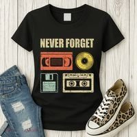 Never Forget Audio Cassette 70s 80s 90s Women's T-Shirt thumb 3