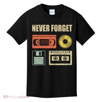 Never Forget Audio Cassette 70s 80s 90s Kids T-Shirt