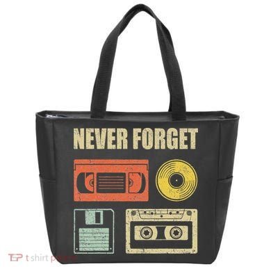Never Forget Audio Cassette 70s 80s 90s Tote Bag