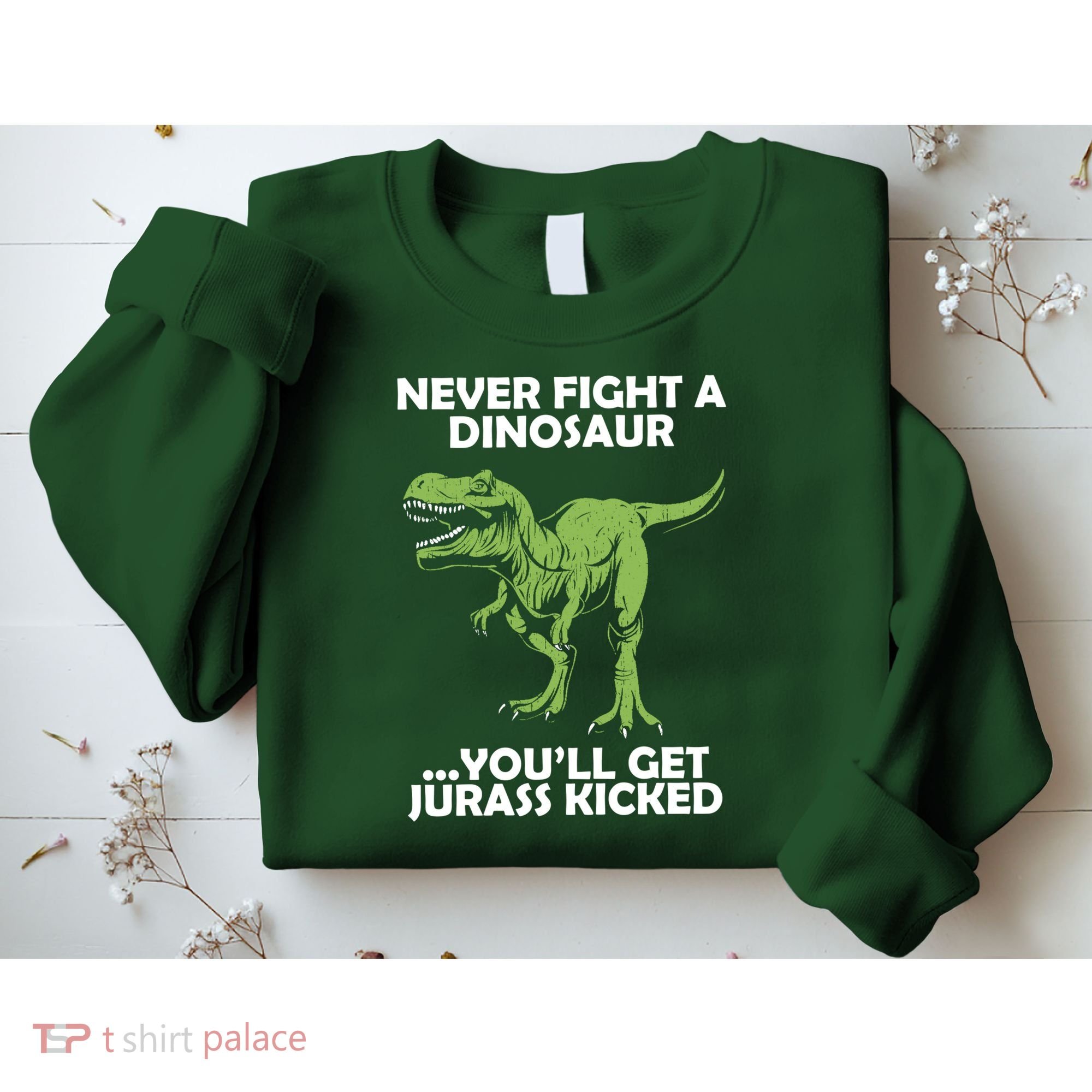 Never Fight A Dinosaur Youll Get Jurass Kicked Sweatshirt