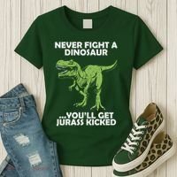 Never Fight A Dinosaur Youll Get Jurass Kicked Women's T-Shirt thumb 3