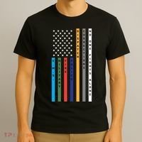 No One Fights Alone Support Our Heroes Flag T-Shirt thumb 3