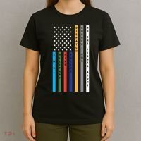No One Fights Alone Support Our Heroes Flag T-Shirt thumb 4
