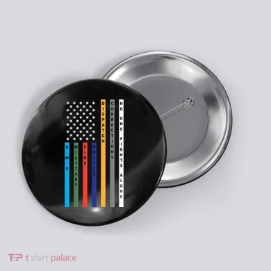 No One Fights Alone Support Our Heroes Flag Button