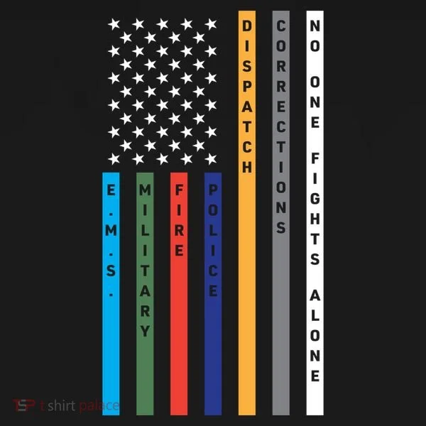 No One Fights Alone Support Our Heroes Flag Bucket Hat