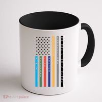 No One Fights Alone Support Our Heroes Flag Coffee Mug thumb 1