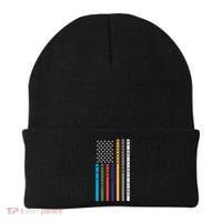 No One Fights Alone Support Our Heroes Flag Beanie thumb 0
