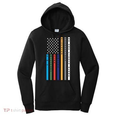 No One Fights Alone Support Our Heroes Flag Women's Hoodie