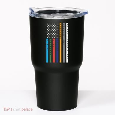 No One Fights Alone Support Our Heroes Flag Tumbler