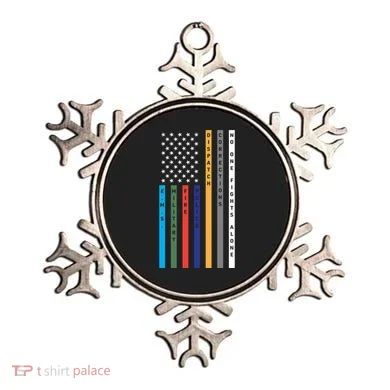 No One Fights Alone Support Our Heroes Flag Ornament