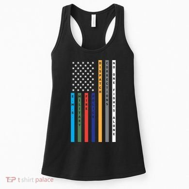 No One Fights Alone Support Our Heroes Flag Women's Tank Top