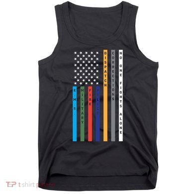 No One Fights Alone Support Our Heroes Flag Tank Top