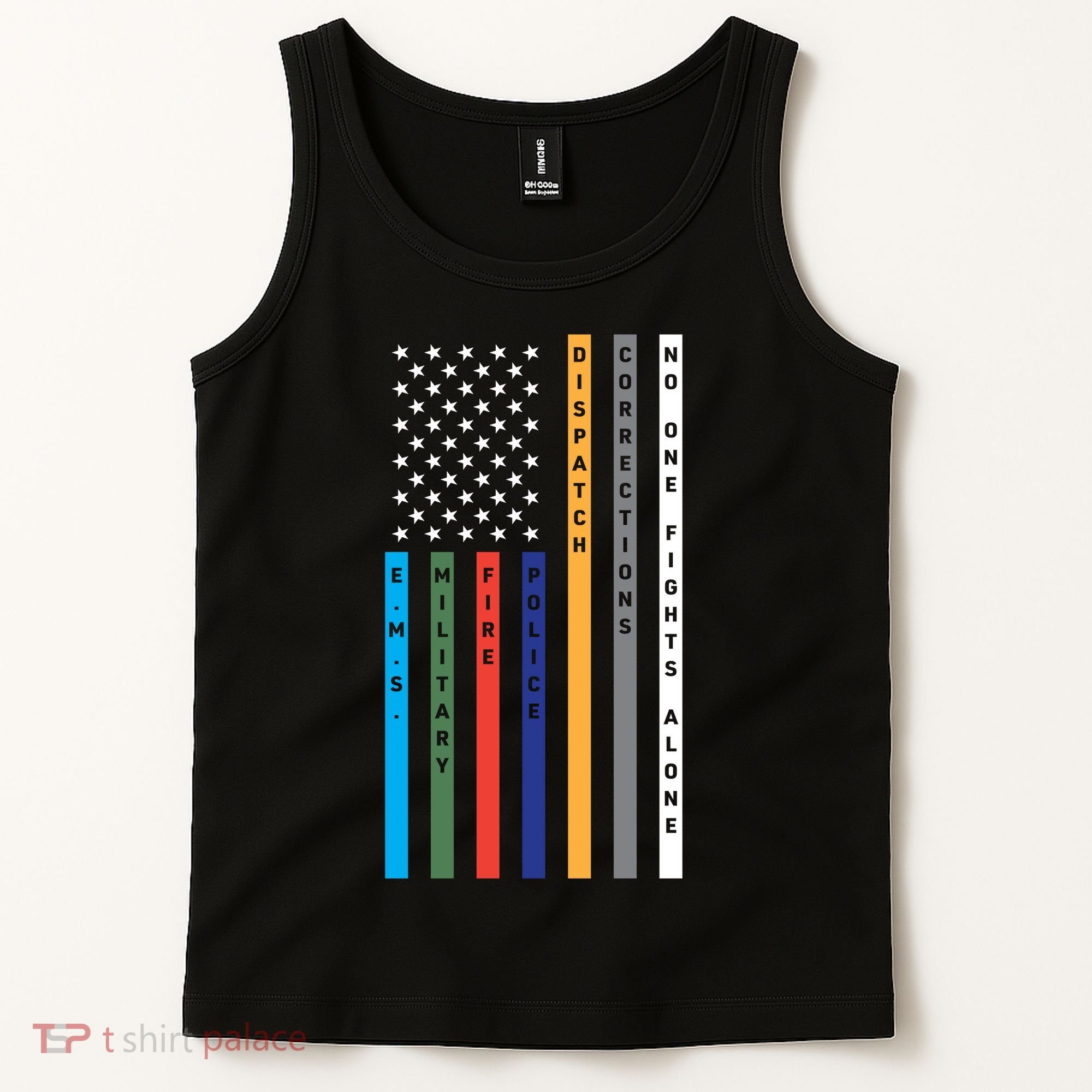No One Fights Alone Support Our Heroes Flag Tank Top