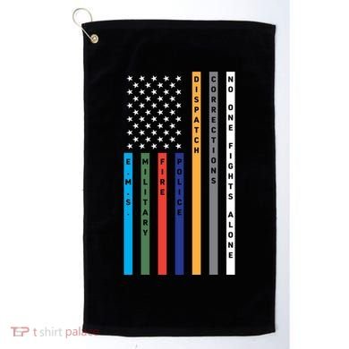 No One Fights Alone Support Our Heroes Flag Golf Towel
